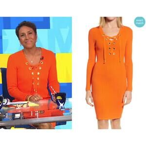 MICHAEL Michael Kors Lace-Up Ribbed Sweater Dress